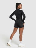 Gymshark Apex Seamless 1/4 Zip Pullover — Black/Graphite Grey — 4