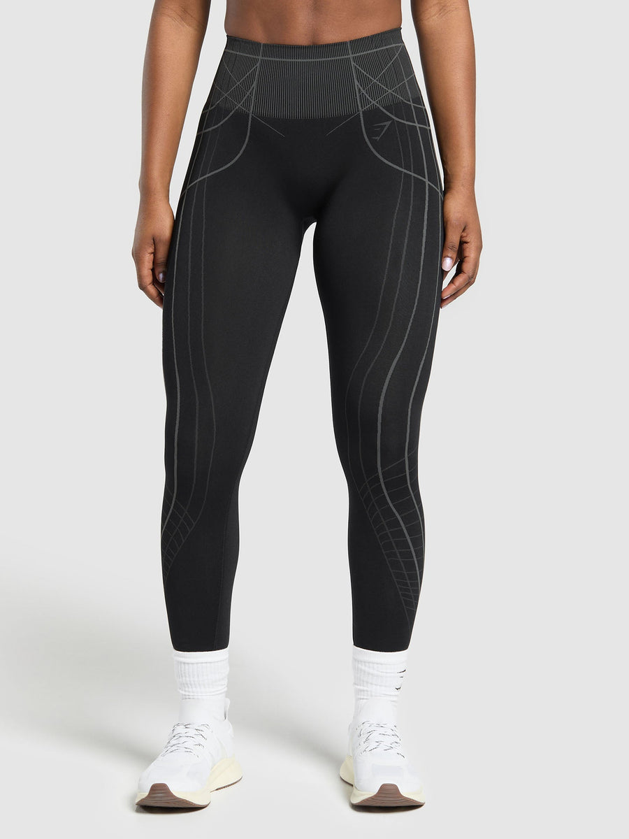 Gymshark Apex Seamless Leggings — Black/Graphite Grey — 1
