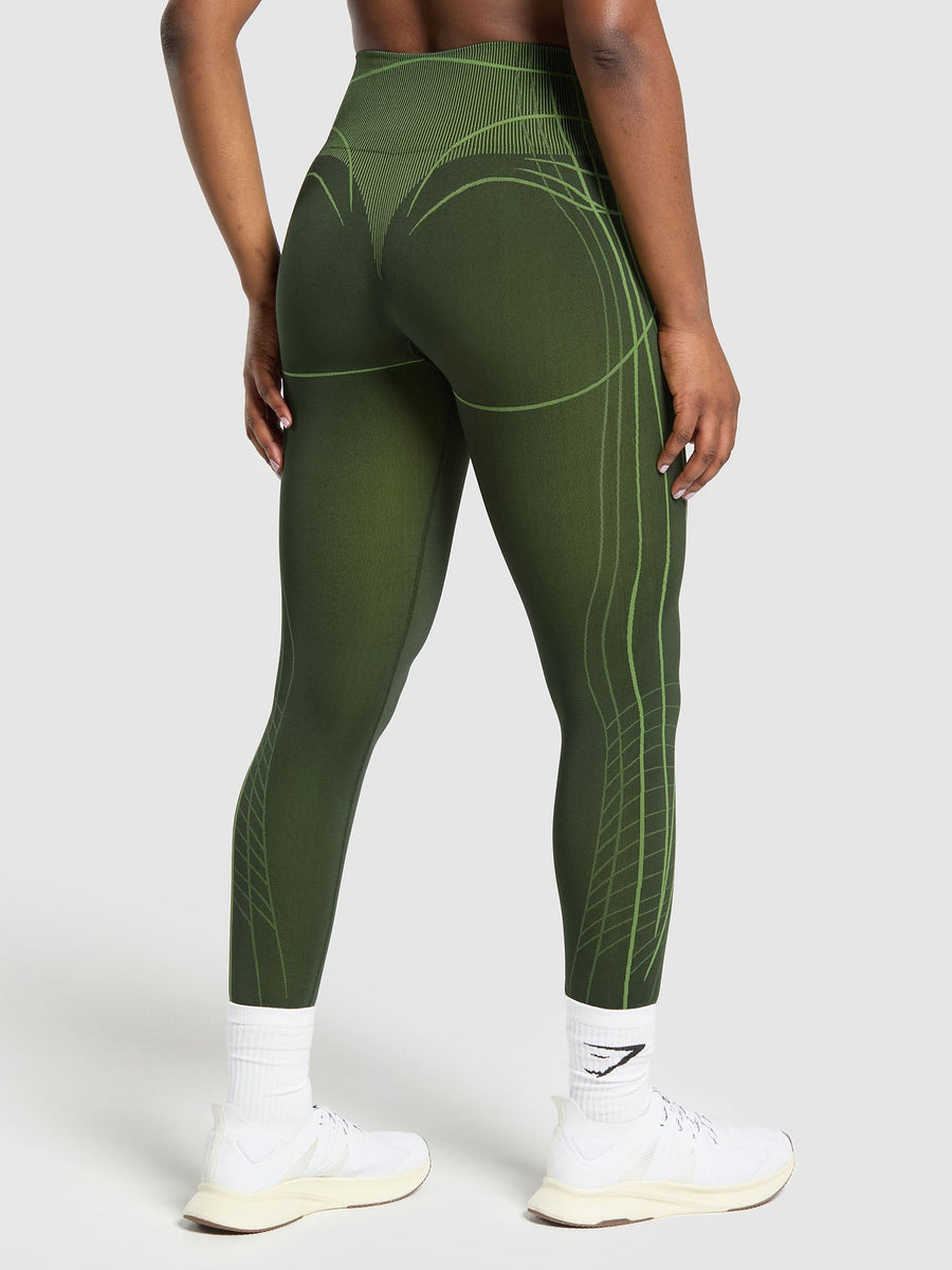 Gymshark Apex Seamless Leggings — Trail Green/Energy Gelato Green — 2