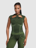 Gymshark Apex Seamless Midi T-Shirt — Trail Green/Energy Gelato Green — 1