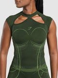 Gymshark Apex Seamless Midi T-Shirt — Trail Green/Energy Gelato Green — 5