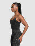 Gymshark Apex Seamless Midi Tank With Shelf — Black/Graphite Grey — 3