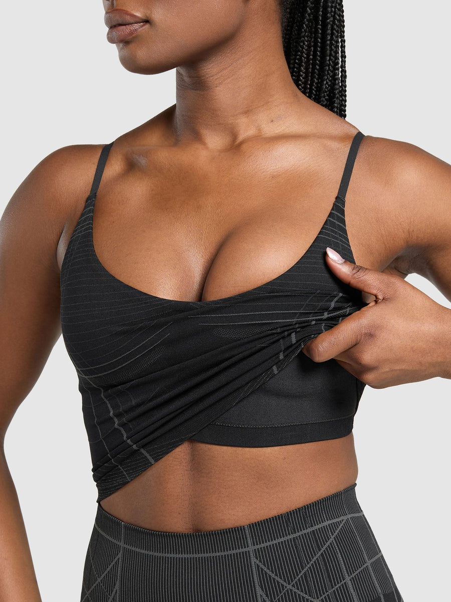 Gymshark Apex Seamless Midi Tank With Shelf — Black/Graphite Grey — 5