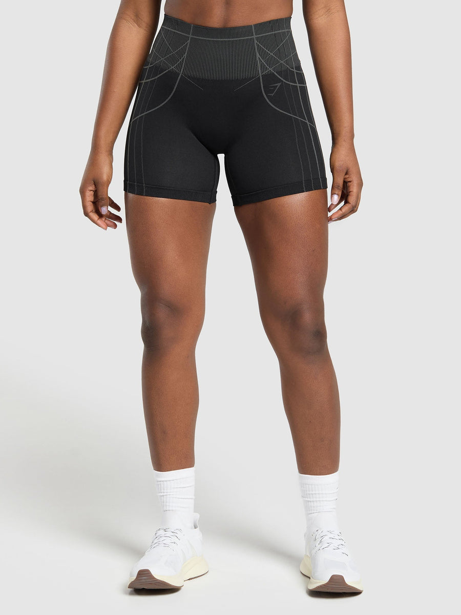 Gymshark Apex Seamless Shorts — Black/Graphite Grey — 1
