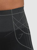 Gymshark Apex Seamless Shorts — Black/Graphite Grey — 6
