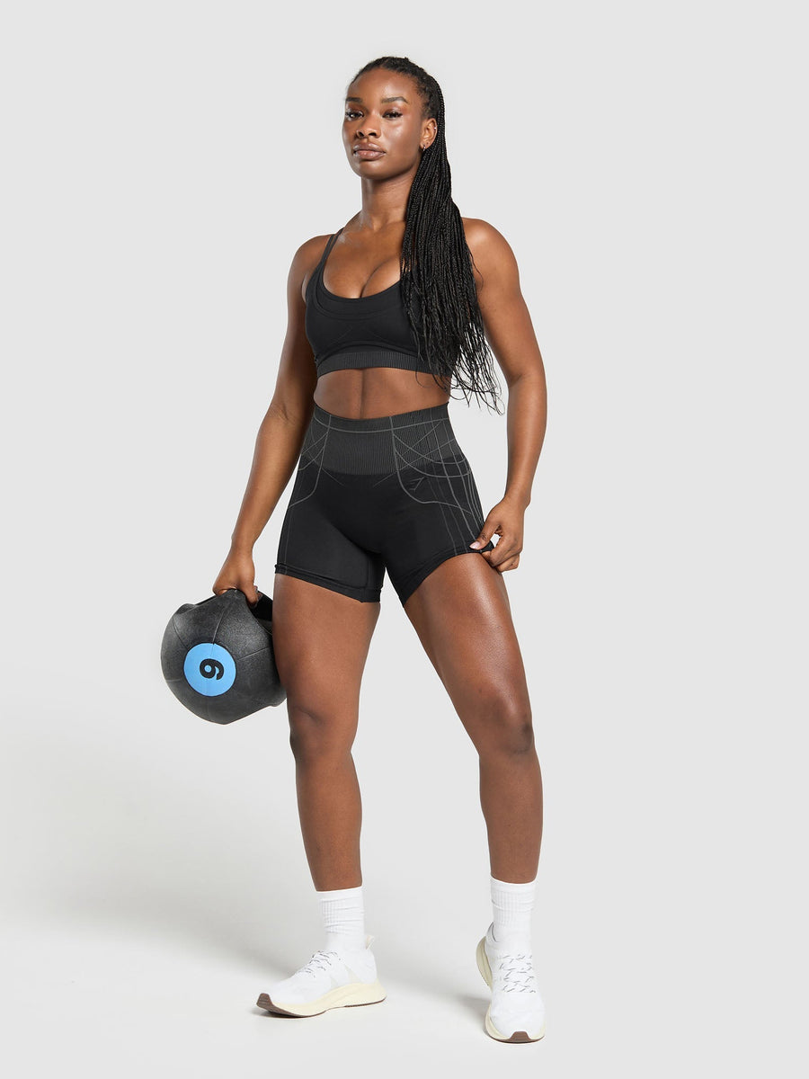 Gymshark Apex Seamless Shorts — Black/Graphite Grey — 3
