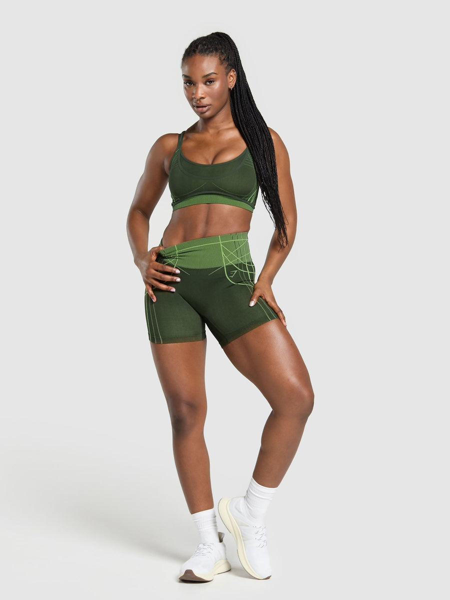 Gymshark Apex Seamless Shorts — Trail Green/Energy Gelato Green — 4