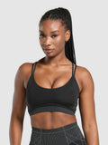Gymshark Apex Seamless Strappy Sports Bra — Black/Graphite Grey — 1