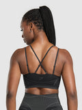 Gymshark Apex Seamless Strappy Sports Bra — Black/Graphite Grey — 2