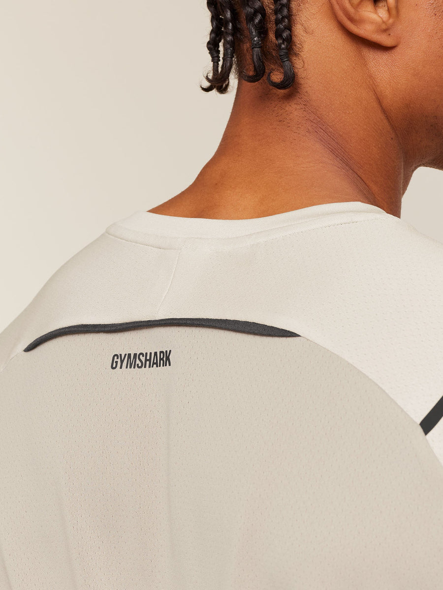 Gymshark Arrival Contrast T-Shirt — Tinted White/Pebble Grey — 5