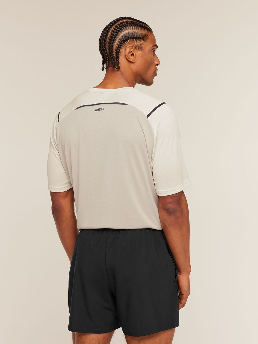 Gymshark Arrival Contrast T-Shirt — Tinted White/Pebble Grey — 2