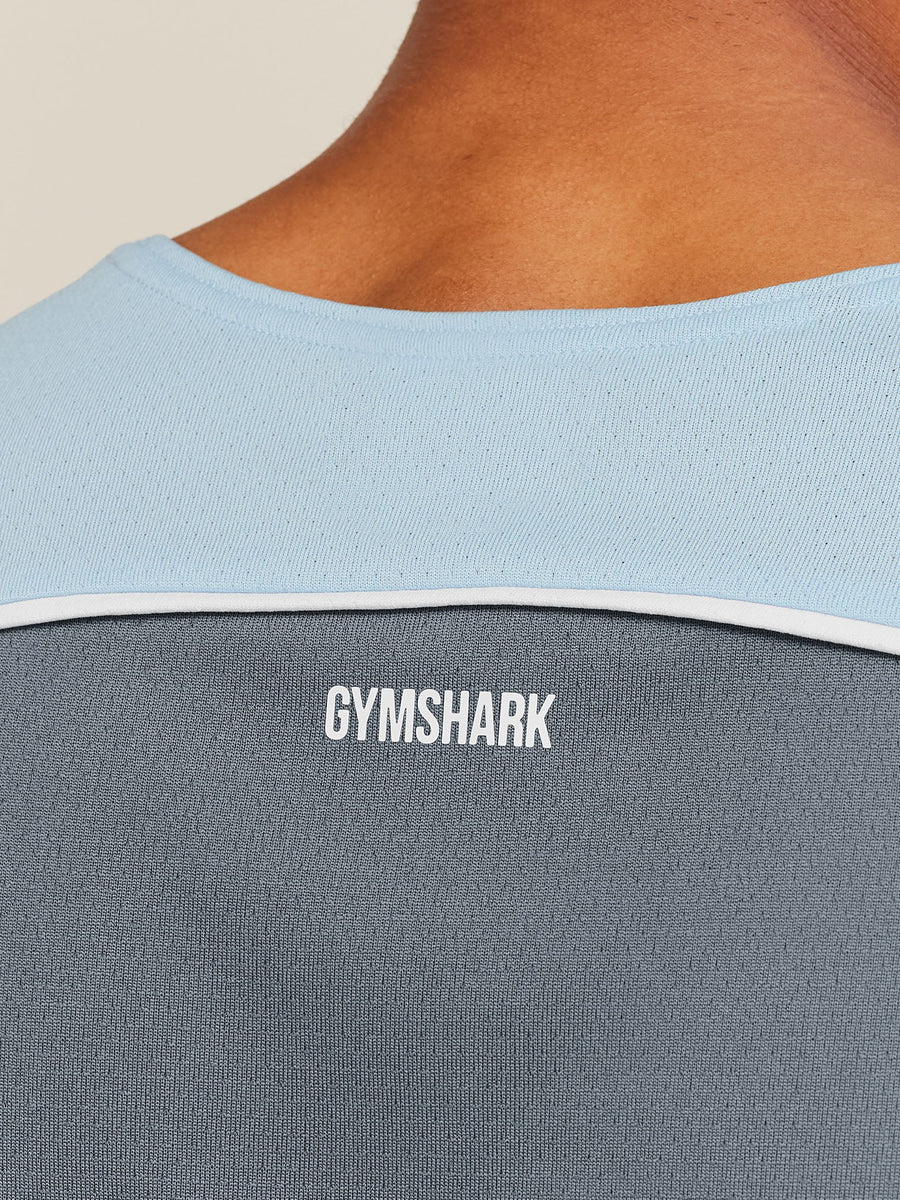 Gymshark Arrival Contrast Tank — Chilled Blue/Iron Blue — 6