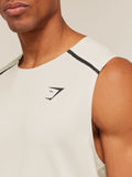 Gymshark Arrival Contrast Tank — Tinted White/Pebble Grey — 5