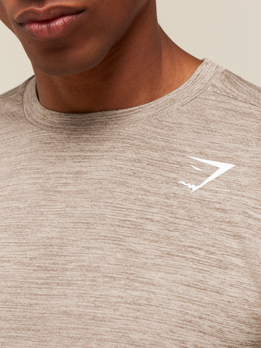 Gymshark Arrival Long Sleeve T-Shirt — Chalk Beige/Lifestyle Brown — 5