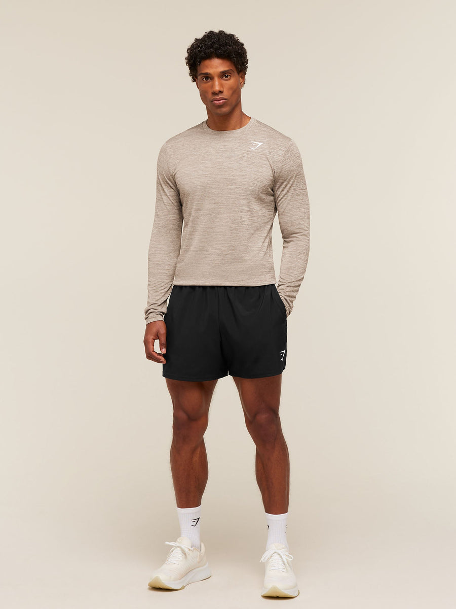 Gymshark Arrival Long Sleeve T-Shirt — Chalk Beige/Lifestyle Brown — 3