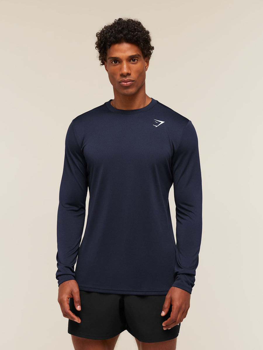 Gymshark Arrival Long Sleeve T-Shirt — Heavy Blue — 1