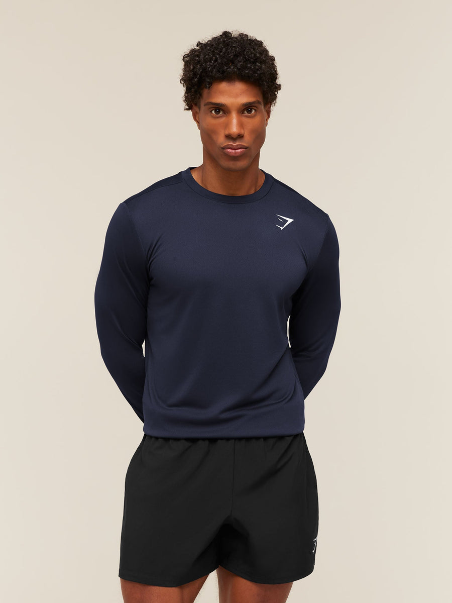 Gymshark Arrival Long Sleeve T-Shirt — Heavy Blue — 6