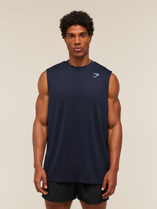 Gymshark Oversized Performance Tank — Heavy Blue