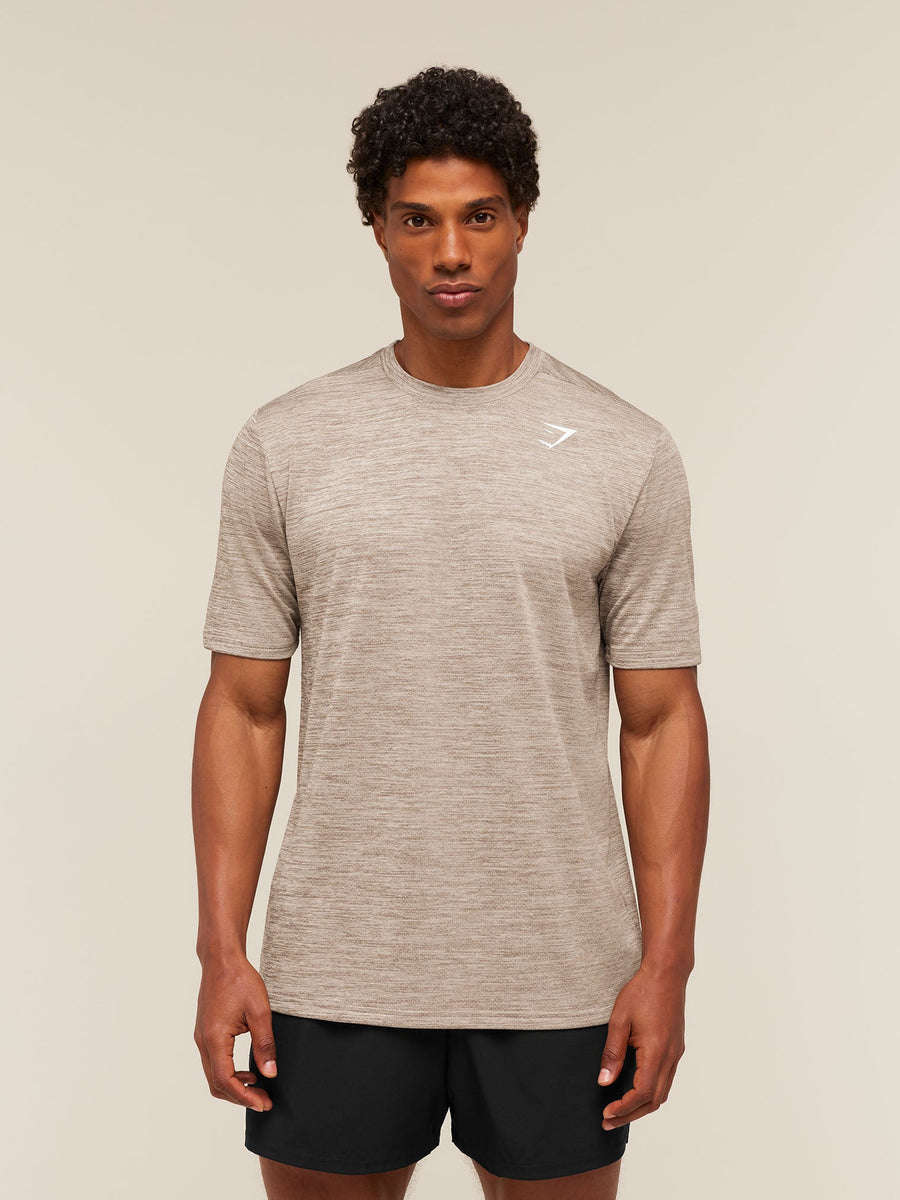 Gymshark Arrival T-Shirt — Chalk Beige/Lifestyle Brown — 6