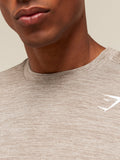 Gymshark Arrival T-Shirt — Chalk Beige/Lifestyle Brown — 6