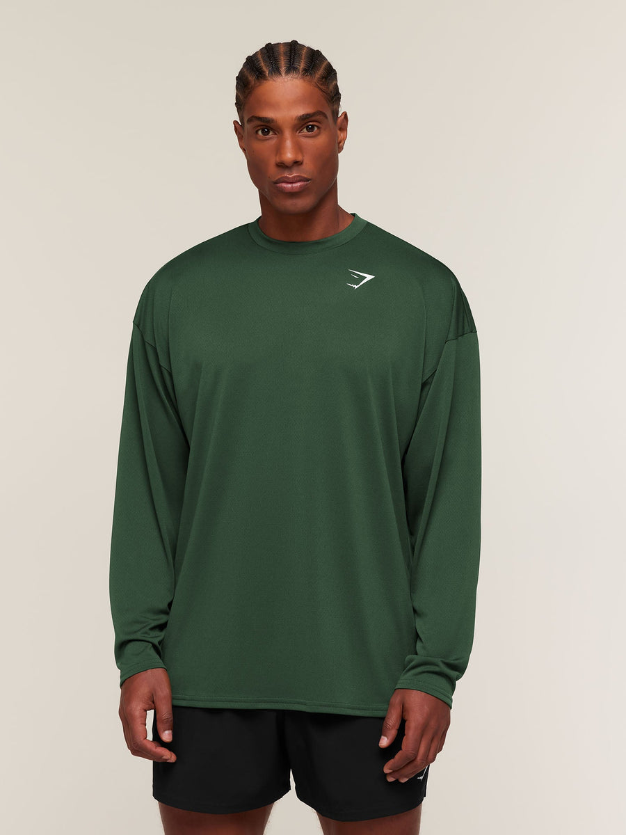 Gymshark Arrival Oversized Long Sleeve T-Shirt — Earth Green — 6