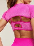Gymshark Blush Seamless Short Sleeve Shrug — Super-Set Pink/Focus Pink — 5