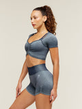 Gymshark Blush Seamless Short Sleeve Top — Heavy Blue/Chilled Blue — 3