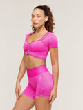 Gymshark Blush Seamless Short Sleeve Top — Super-Set Pink/Focus Pink — 3