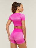 Gymshark Blush Seamless Short Sleeve Top — Super-Set Pink/Focus Pink — 2