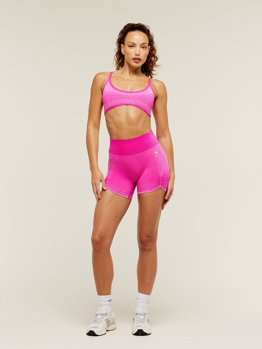 Gymshark Blush Seamless Shorts — Super-Set Pink/Focus Pink — 4