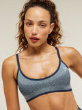 Gymshark Blush Seamless Light Support Sports Bra — Heavy Blue/Chilled Blue — 6
