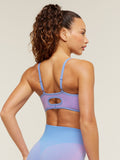 Gymshark Blush Seamless Light Support Sports Bra — Steady Purple/Focus Pink — 2