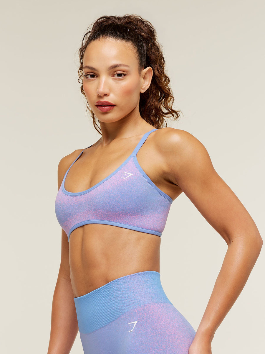 Gymshark Blush Seamless Light Support Sports Bra — Steady Purple/Focus Pink — 3