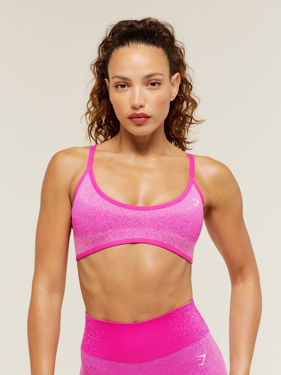 Gymshark Blush Seamless Light Support Sports Bra — Super-Set Pink/Focus Pink — 1