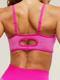 Gymshark Blush Seamless Light Support Sports Bra — Super-Set Pink/Focus Pink — 6