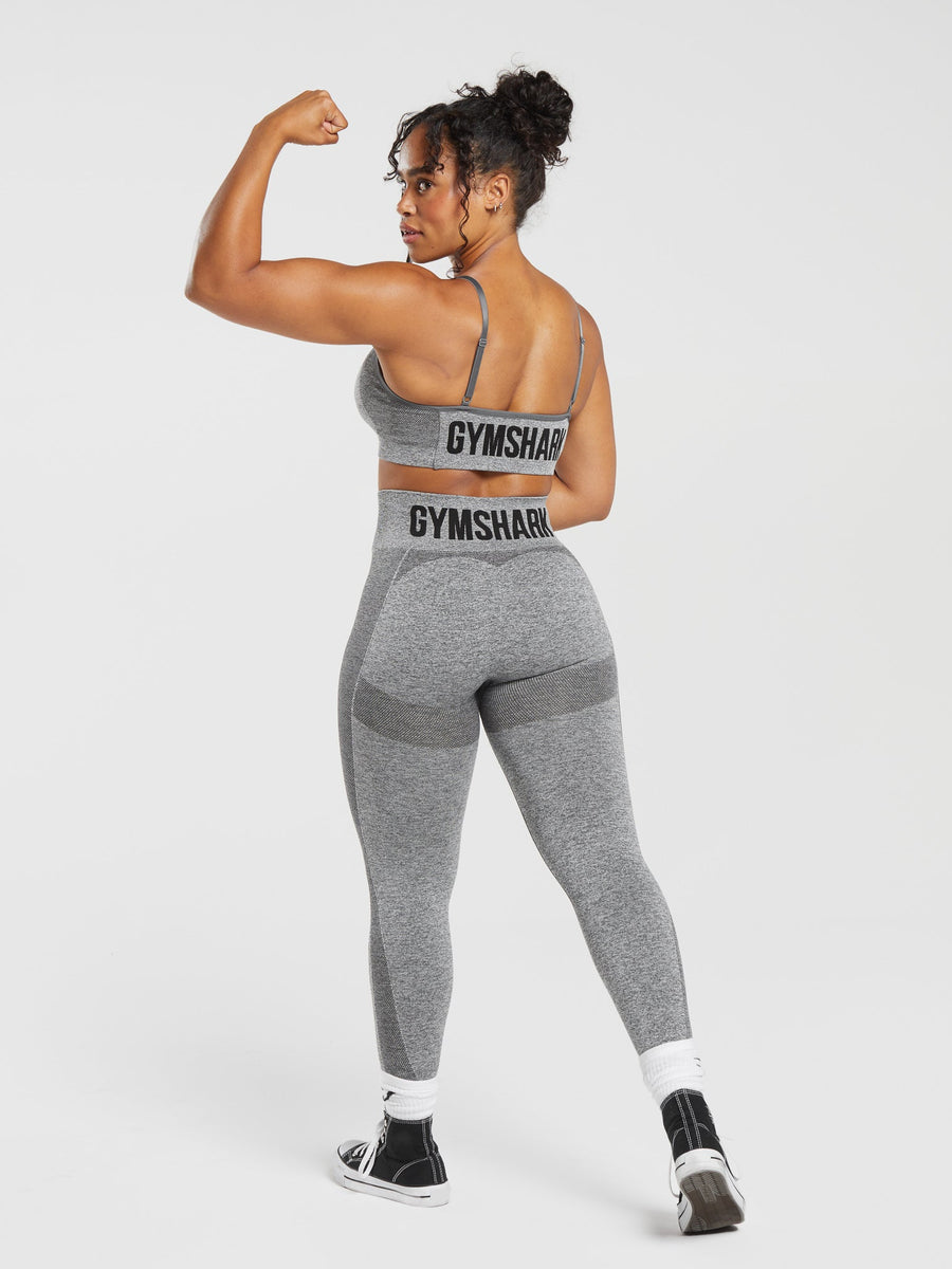 Gymshark FLEX HIGH WAISTED LEGGINGS — Charcoal Grey Marl — 4