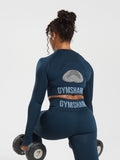 Gymshark Flex High Waisted Leggings — Navy/Denim Blue — 4
