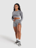 Gymshark Flex Long Sleeve Crop Top — Charcoal Grey Marl — 7