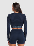 Gymshark Flex Long Sleeve Crop Top — Navy/Denim Blue — 2