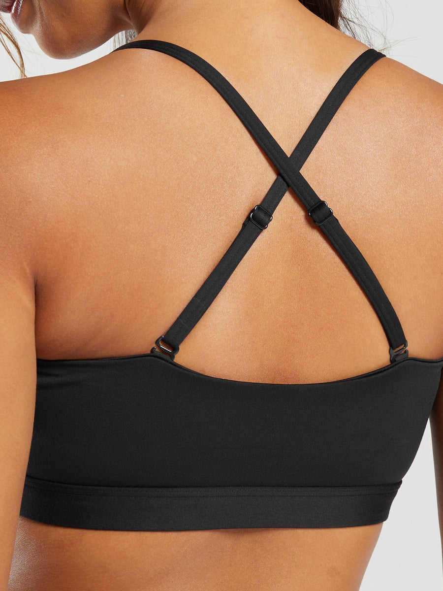 Gymshark Multi Way Strap Bandeau Bra — Black — 6