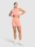 Gymshark Luxe Seamless Shorts — Bros Muted Coral Marl — 4