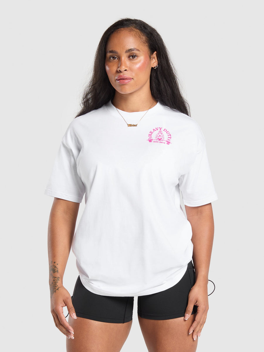 Gymshark Heavy Duty Oversized T-Shirt — White — 2