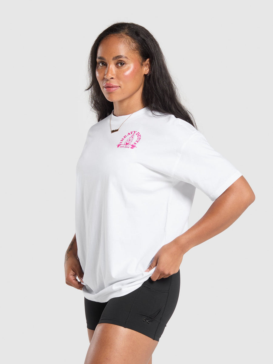 Gymshark Heavy Duty Oversized T-Shirt — White — 3