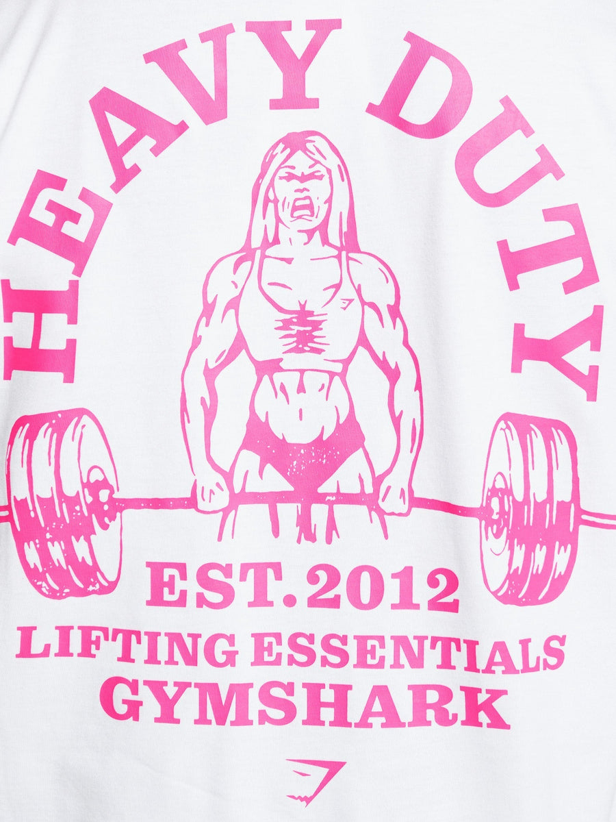 Gymshark Heavy Duty Oversized T-Shirt — White — 7