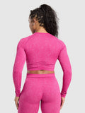 Gymshark Adapt Fleck Seamless Long Sleeve Crop Top — Winning Pink/Sour Pink — 2