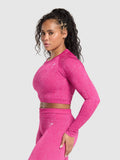 Gymshark Adapt Fleck Seamless Long Sleeve Crop Top — Winning Pink/Sour Pink — 3