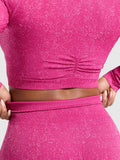 Gymshark Adapt Fleck Seamless Long Sleeve Crop Top — Winning Pink/Sour Pink — 4