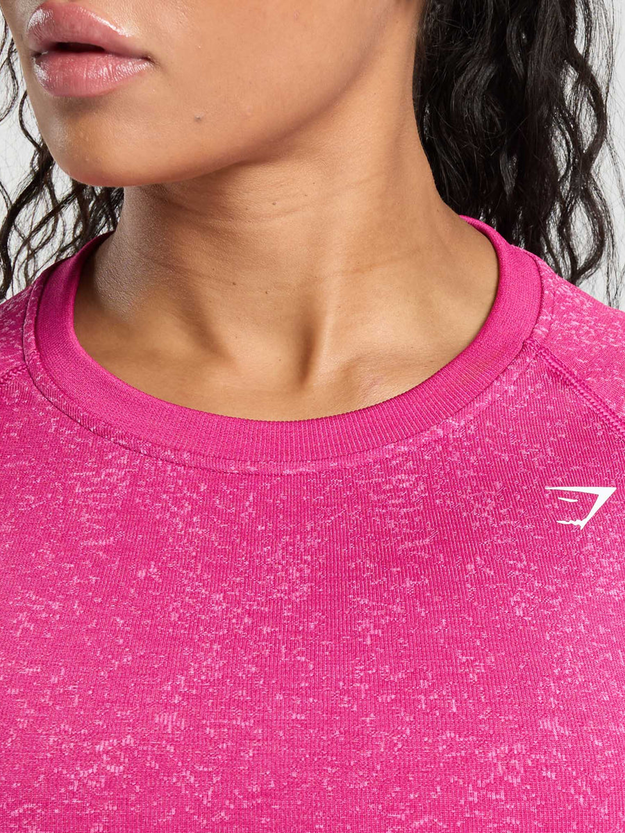Gymshark Adapt Fleck Seamless Long Sleeve Crop Top — Winning Pink/Sour Pink — 5