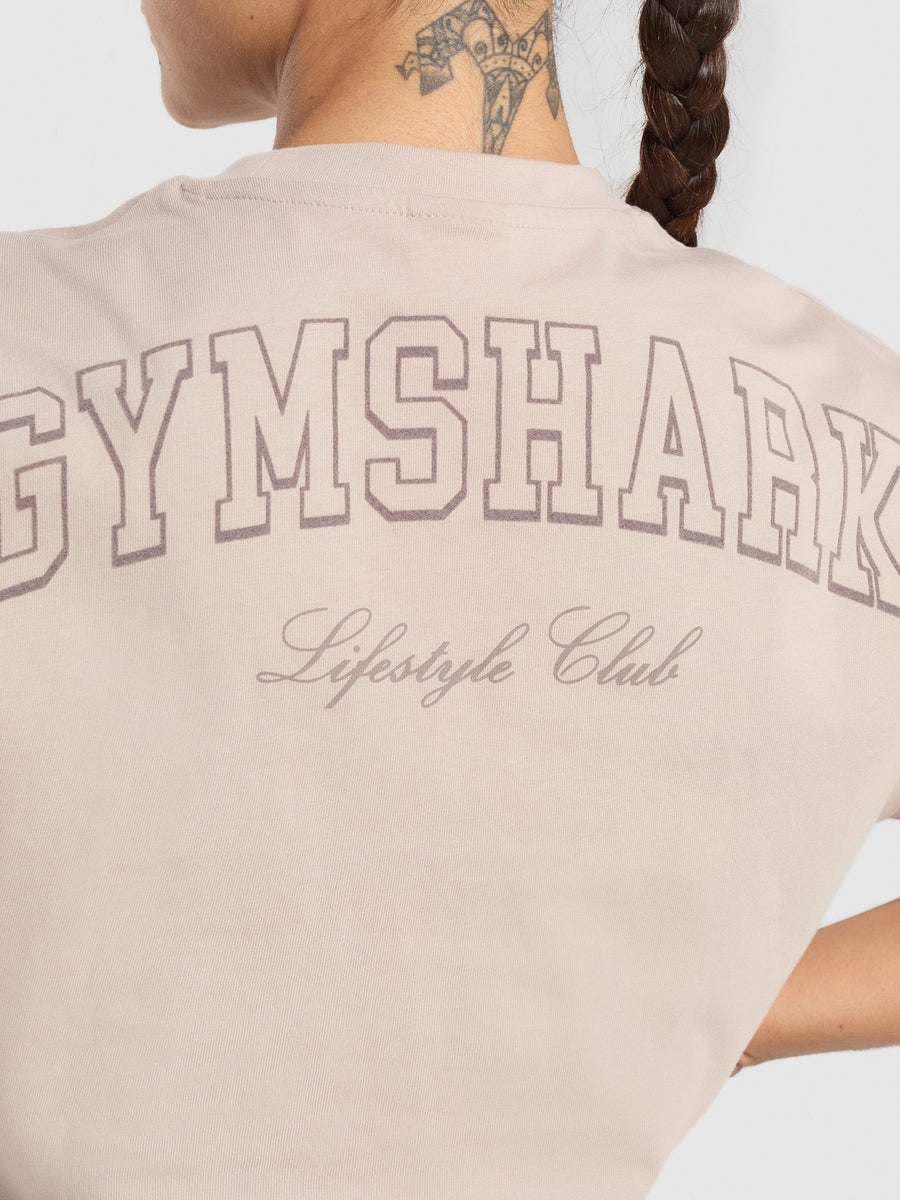 Gymshark Campus Classics Graphic T-Shirt — Muted Pink — 5