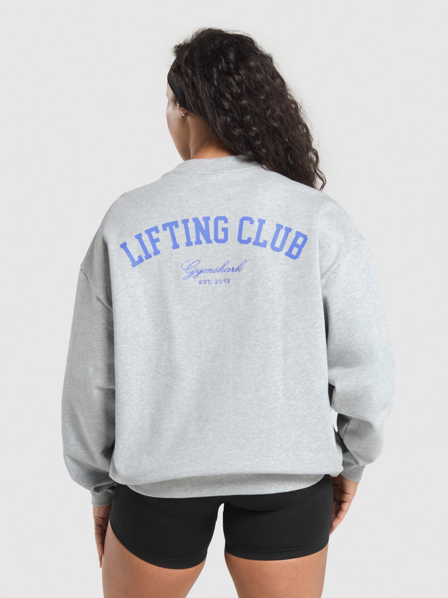 Gymshark Lifting Club Oversized Sweatshirt — Light Grey Core Marl — 1